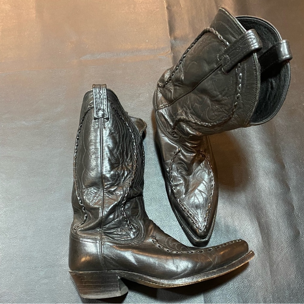Mason Black Western Cowboy Boots Classic Leather
